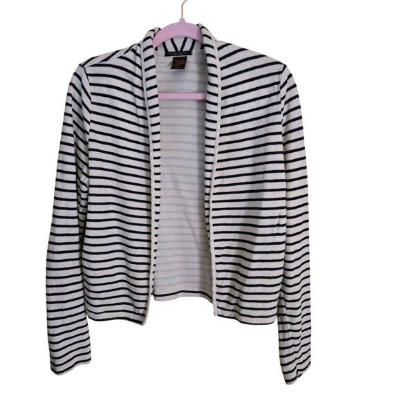 Maison Scotch & Soda J'adore L'hiver Striped Open Front Cardigan Sweater Size 2 - Picture 2 of 6